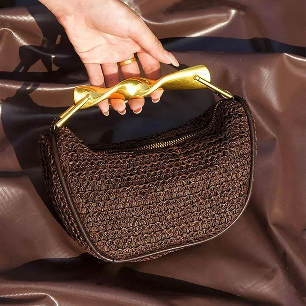 Straw Crossbody Bag Women Summer Mini Satchel Handbag Shoulder Purse